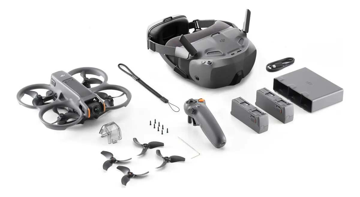 Drone Dji Avata 2 Fly Smart Combo 3 Baterias Oculos N3 Br Cinza escuro