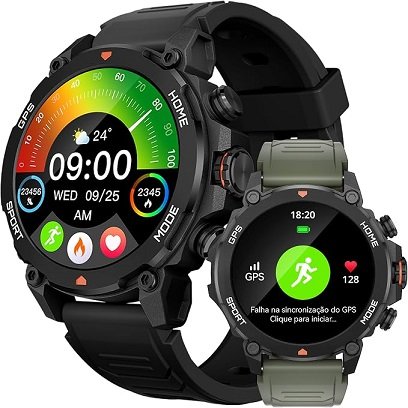 AURAFIT Smartwatch Relogio Inteligente Masculino Relógio Inteligente, GPS 150+